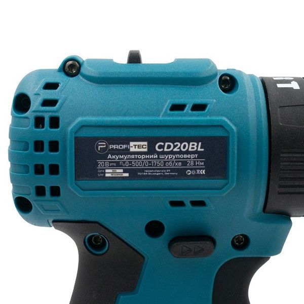 Шуруповерт ударний безщітковий PROFI-TEC 20V PCD3520BL POWERLine (2 х PT2020MP (2.0Аг), зарядний пристрій, кейс) 0377576 фото