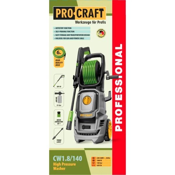 Мийка високого тиску Procraft CW1.8/140 5039090 фото