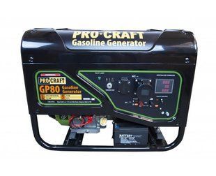 Бензиновий генератор Procraft GP80 (7.0/7.5 кВт, 220 В, AVR, електростартер, мідна обмотка) 1811650 фото