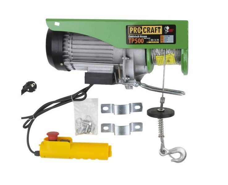Тельфер електричний з кареткою Procraft TP500 + TK500 (250/500 кг; 10/20м) 5021774 фото