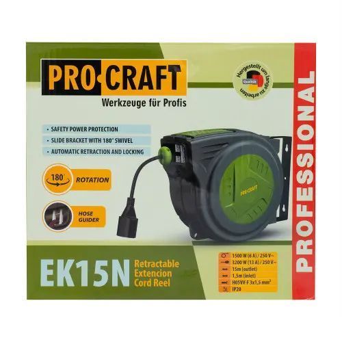 Подовжувач на котушці Procraft EK15N 3x1,5мм&sup2; 15 м 8922159 фото