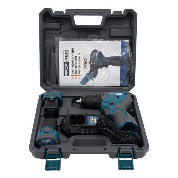 Акумуляторний шуруповерт PROFI-TEC PPCD5516 (2&times;PPT1620 (2.0 Аг), зарядний пристрій) 8899666 фото