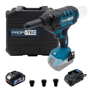 Акумуляторний заклепувальний пістолет PROFI-TEC PRG1020 POWERLine (1&times;PT2040MP (4.0 Аг), зарядний пристрій) 3112663 фото