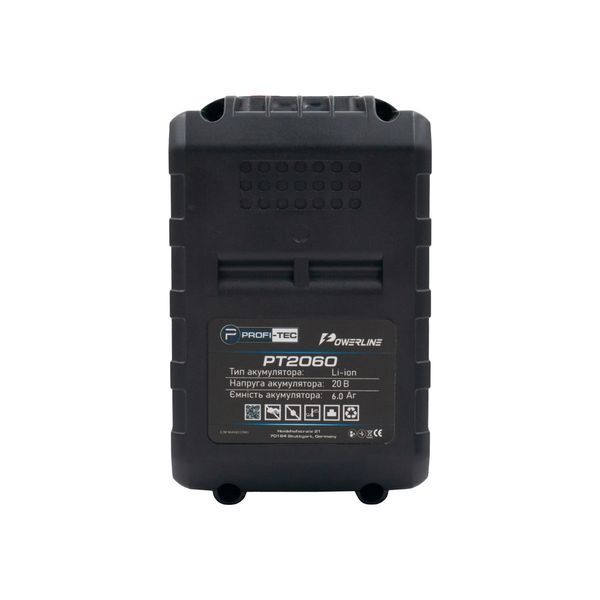 Аккумуляторная батарея PROFI-TEC PT2060MP, 20V 6.0 Ач, высокотоковая 10С, с индикатором 0726616 фото