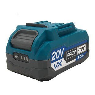 Акумуляторна батарея PROFI-TEC PT2030VX NEW (20 В / 3.0 Aг, високострумова, з індикатором та елементами 10C) 1832646 фото