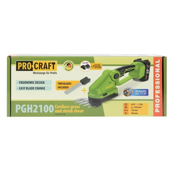 Підрізувач трави & кущоріз акум. Procraft PGH2100 (1 АКБ та зар. прист.) 4766843 фото